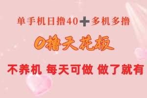 （10670期）0撸天花板 单手机日收益40+ 2台80+ 单人可操作10台 做了就有 长期稳定