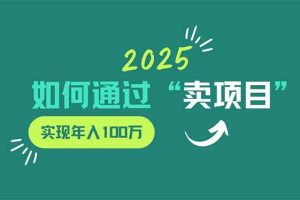 （14176期）2025年如何通过“卖项目”实现年入100万
