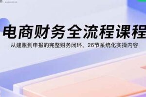 （15893期）电商财务全流程课程：从建账到申报的完整财务闭环，26节系统化实操内容