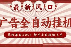 （16847期）2025最新风口 广告全自动挂机 单机单机单日500+ 矩阵放大 电脑越多收益越大。新手小白轻松上手