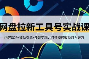 （16687期）网盘拉新工具号实战课，内容SOP+被动引流+多端变现，打造持续收益月入破万