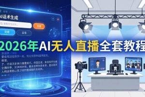 (17953期)2026年AI无人直播全套教程:OBS安装+软件配置+直播间搭建+话术生成+一键开播实操
