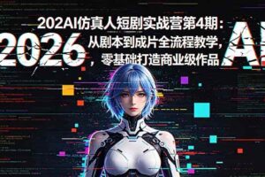 （18656期）2026AI仿真人短剧实战营第4期：从剧本到成片全流程教学，零基础打造商业级作品