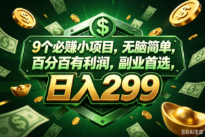 （18712期）9个必赚的小项目，百分百赚，无脑简单，副业首选，日入199+