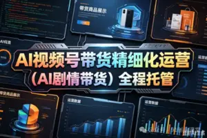 （AI剧情带货）视频号精细化代运营，历时两个月研究测试的新玩法，社裙免费参加
