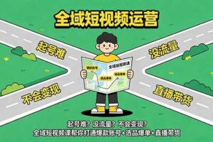 (18877期)起号难?没流量?不会变现?全域短视频课帮你打通爆款账号+选品爆单+直播带货