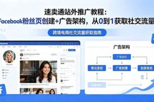 (18888期)速卖通站外推广教程:Facebook粉丝页创建+广告架构,从0到1获取社交流量