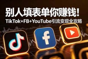 (19018期)别人填表单你赚钱!TikTok+FB+YouTube 引流变现全攻略【原创双语字幕】