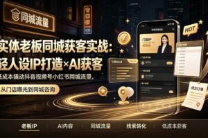 (19320期)实体老板同城获客实战:轻人设IP打造×AI获客,低成本撬动抖音视频号小红书同城流量