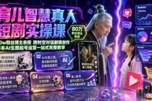 （19663期）育儿智慧真人短剧实操课｜80w粉丝博主亲授，跨时空对话剧情创作，脚本AI生图起号运营一站式完整教学